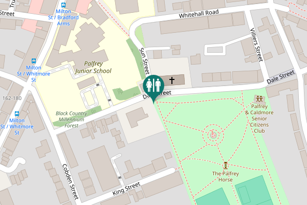 Map showing location of Dale Street Toilet