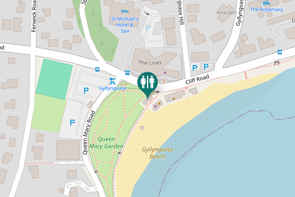 Map showing location of Gyllyngvase Beach