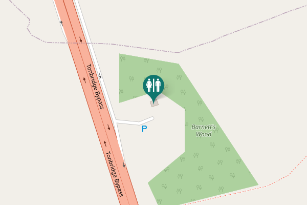 Map showing location of Tonbridge Bypass Toilet