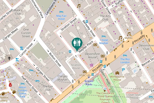 Map showing location of Stratton Street 50 Toilet