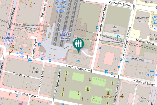 Map showing location of George Square 38 Toilet
