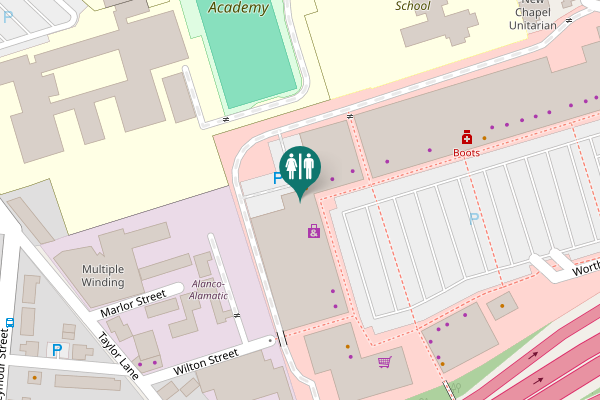 Map showing location of Worthington Way Toilet