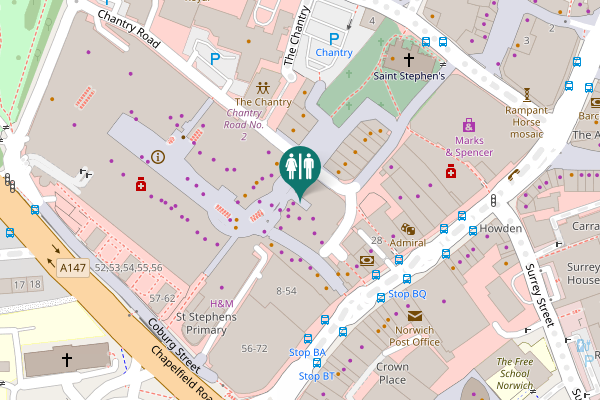 Map showing location of Saint Stephen's Arcade 148 Toilet