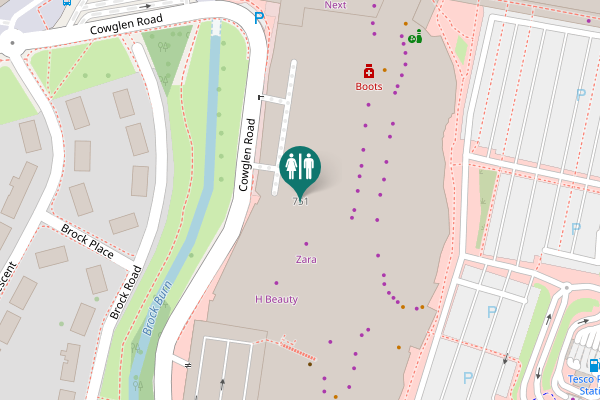 Map showing location of Barrhead Road 751 Toilet