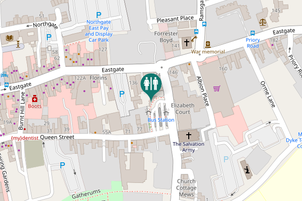 Map showing location of Church Street 2 Toilet