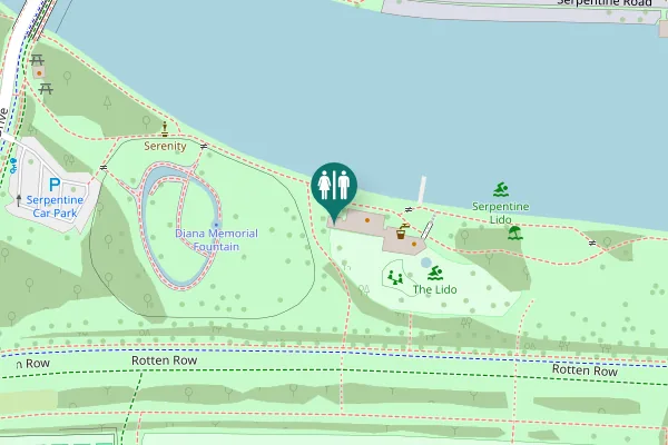 Map showing location of Rotten Row Toilet