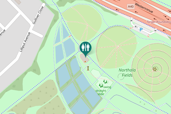 Map showing location of Dolphin Road Toilet
