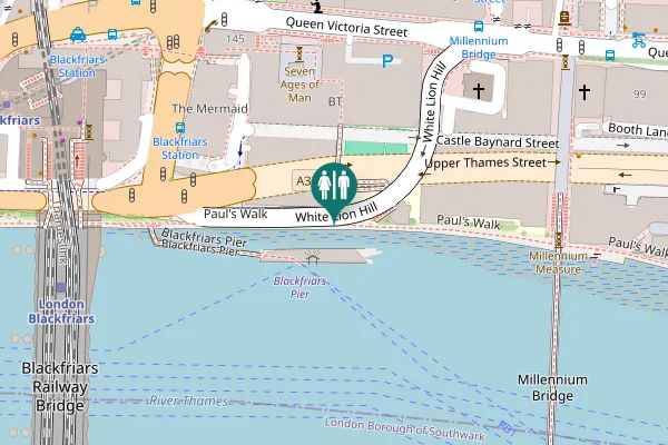 Map showing location of Paul's Walk