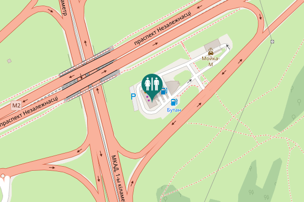 Map showing location of праспект Незалежнасці 156 Toilet