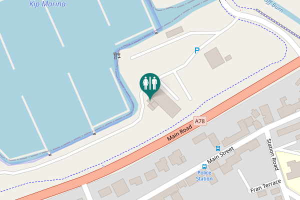 Map showing location of Main Road Toilet
