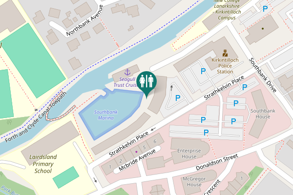 Map showing location of Southbank Road Toilet