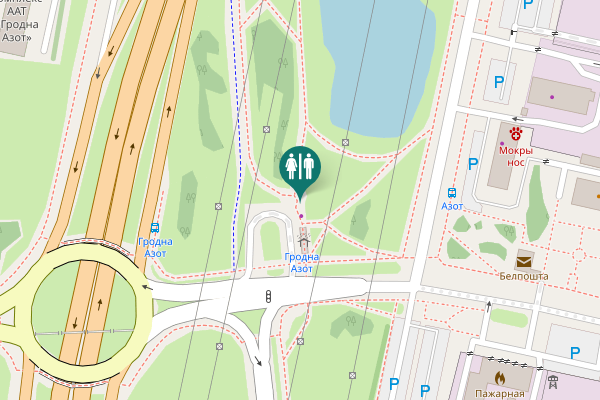 Map showing location of Hrodna Toilet