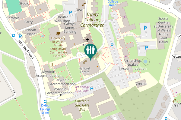 Map showing location of Job's Well Road Toilet
