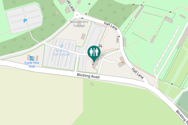 Map showing location of Blickling Road Toilet