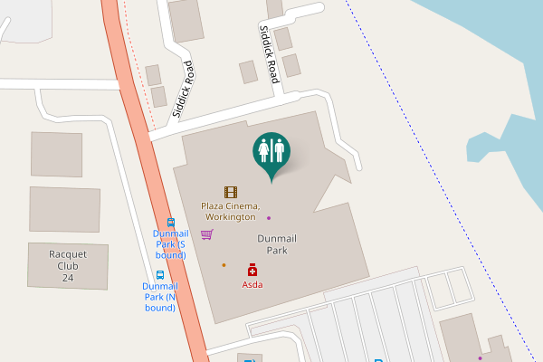 Map showing location of Siddick Road Toilet
