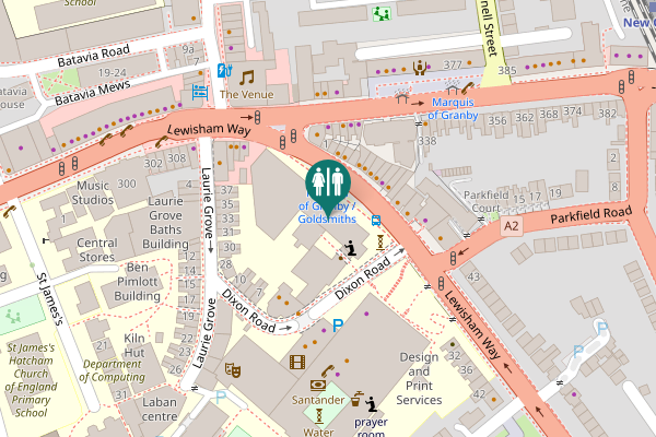 Map showing location of Lewisham Way 9 Toilet