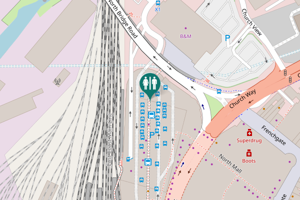 Map showing location of North Bridge Road Toilet