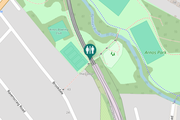 Map showing location of Brookdale Toilet