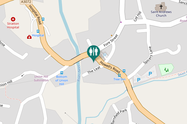 Map showing location of Howell's Road Toilet