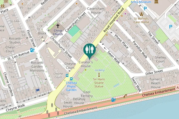 Map showing location of Royal Hospital Road 66 Toilet
