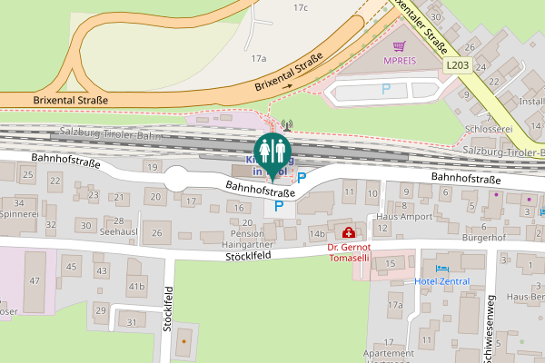 Map showing location of Bahnhofstraße 13 Toilet