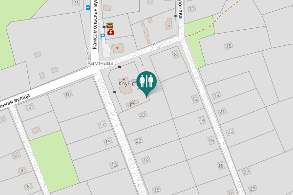 Map showing location of Камсамольская вуліца 22 Toilet