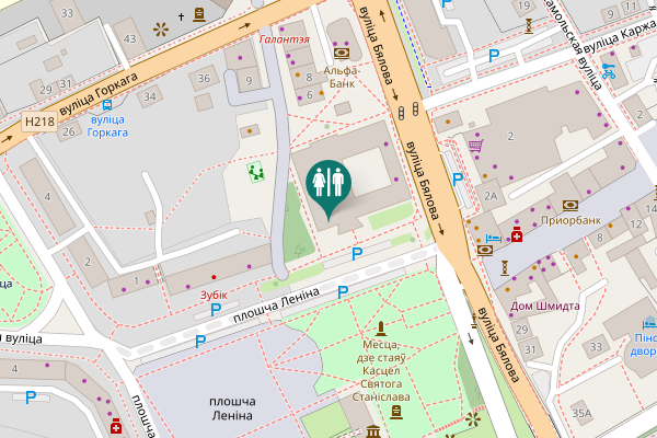 Map showing location of плошча Леніна 7А Toilet