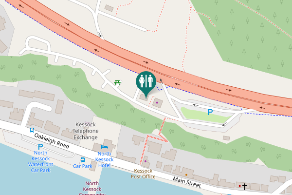Map showing location of A9 Toilet