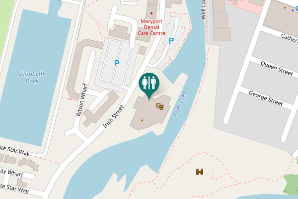 Map showing location of Irish Street Toilet