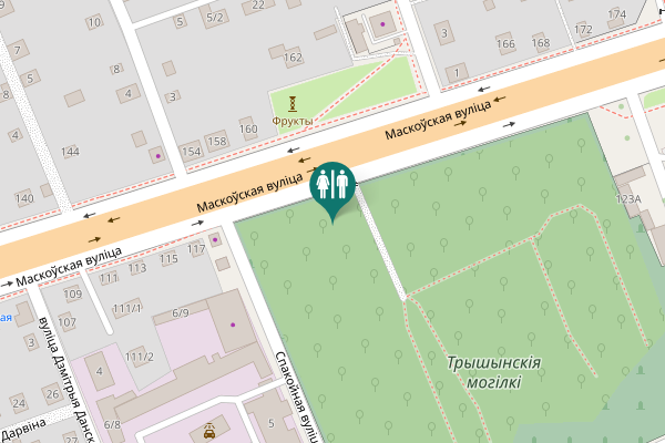Map showing location of Маскоўская вуліца Toilet