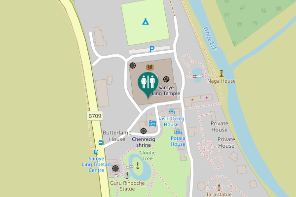 Map showing location of B709 Toilet