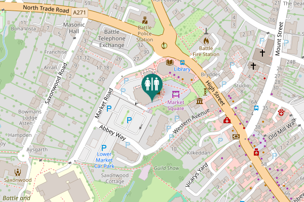 Map showing location of Market Square 22 Toilet
