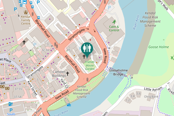 Map showing location of Quaker Tapestry