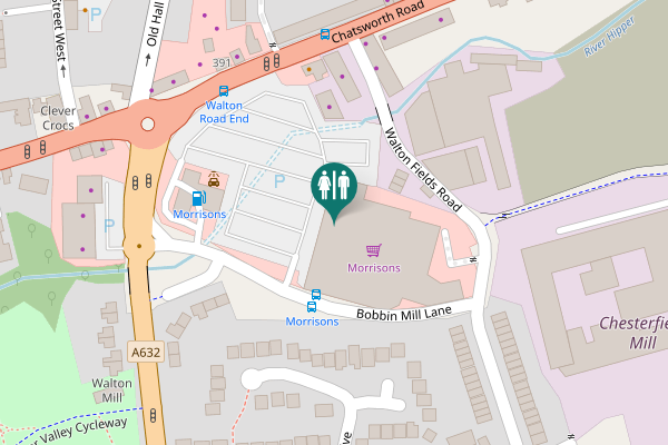 Map showing location of Bobbin Mill Lane Toilet