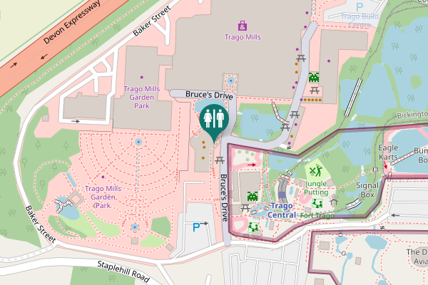Map showing location of Bruce's Drive Toilet