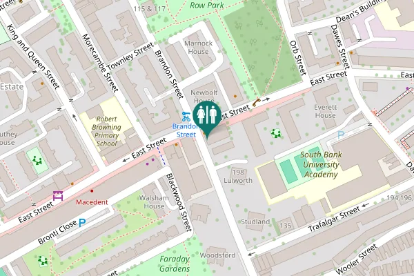 Map showing location of Portland Street 198 Toilet