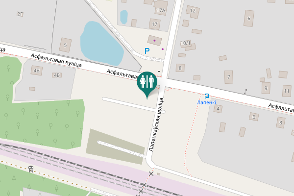 Map showing location of Асфальтавая вуліца Toilet