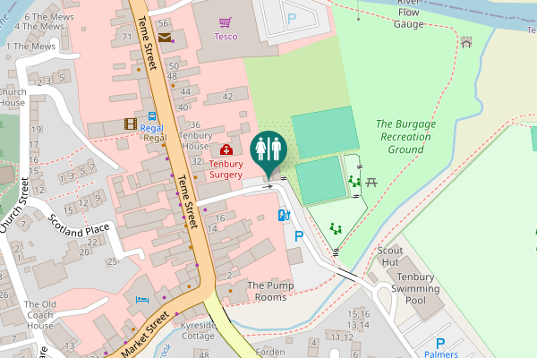 Map showing location of Teme Street 16 Toilet