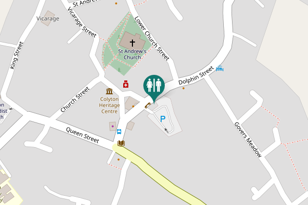 Map showing location of Dolphin Street Toilet