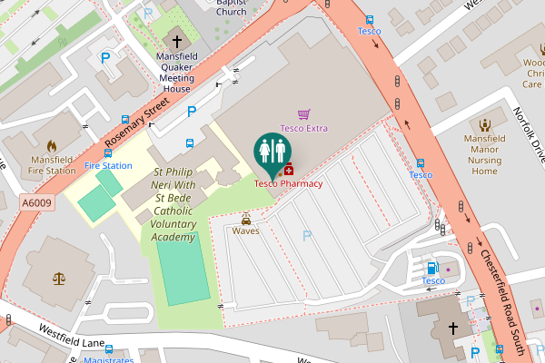 Map showing location of Chesterfield Road South Toilet