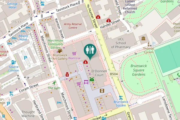 Map showing location of Hunter Street Health Centre