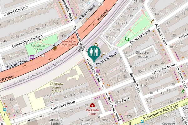Map showing location of Tavistock Road 81 Toilet
