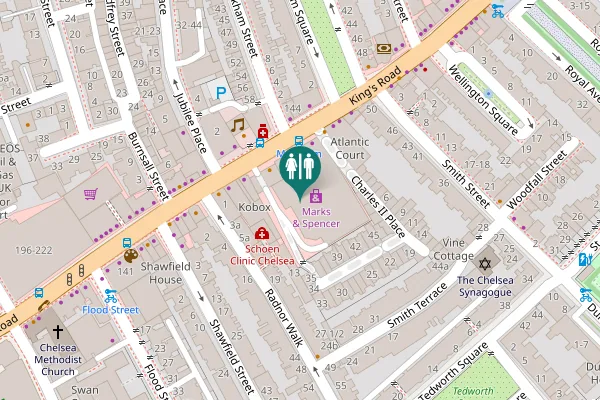 Map showing location of King's Road 83 Toilet