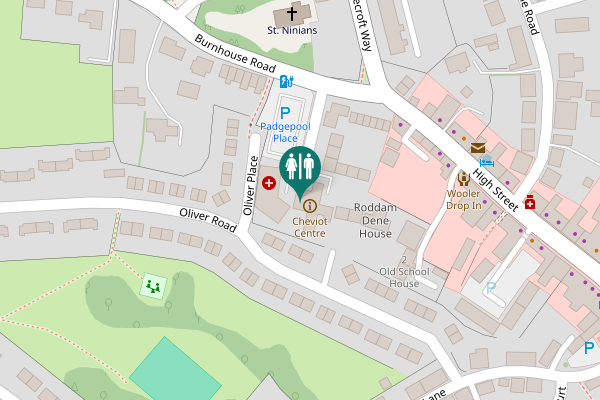 Map showing location of Padgepool Place Toilet