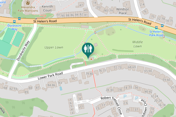 Map showing location of Lower Park Road 79-80 Toilet