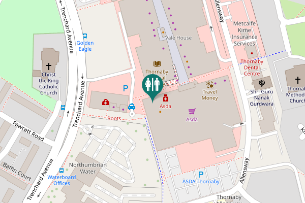 Map showing location of Trenchard Avenue Toilet