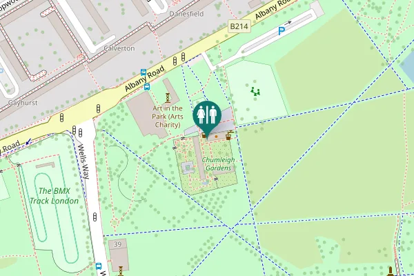 Map showing location of Chumleigh Street Toilet