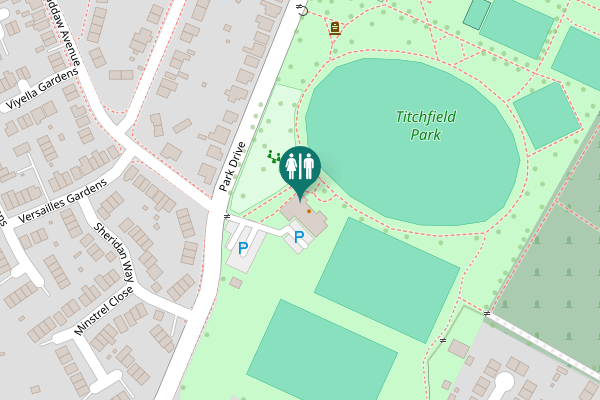 Map showing location of Park Drive Toilet