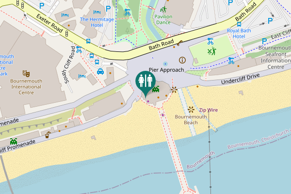 Map showing location of Pier Approach Toilet