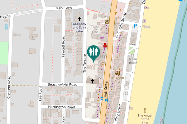 Map showing location of West Lane Toilet